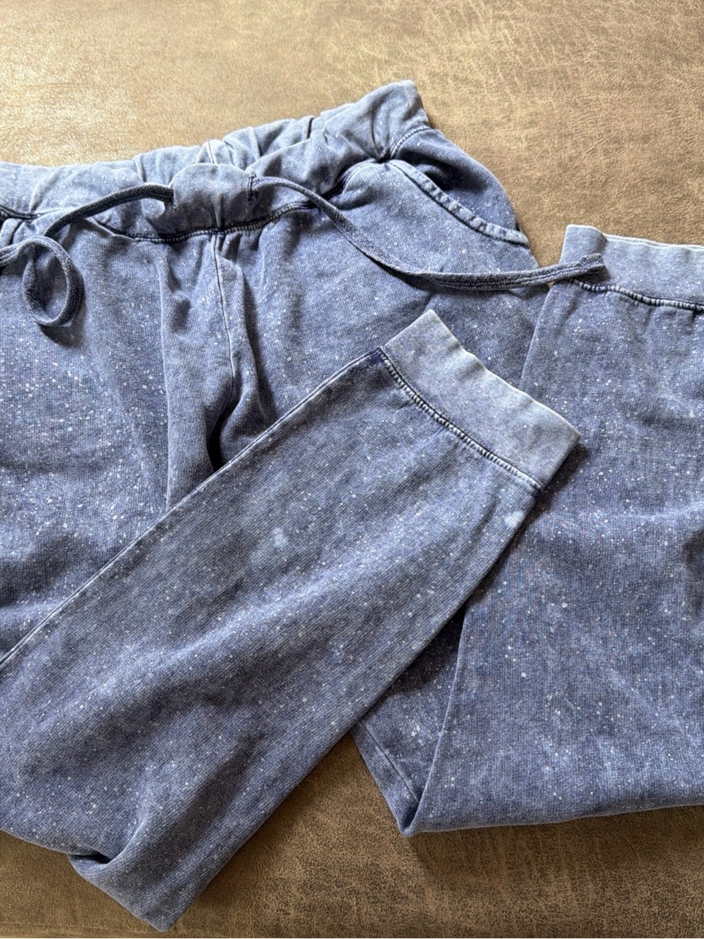 Women’s Speckled Blue Drawstring Joggers